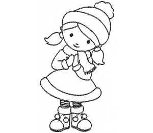 Stickserie - Schneegetobe Girl 1